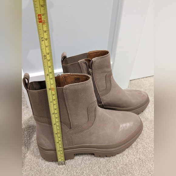 Lucky Brand Leather Moto Boot in Taupe - Picture 5 of 11